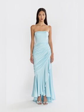 Stolen Studios Corset Draped Dress Light Blue